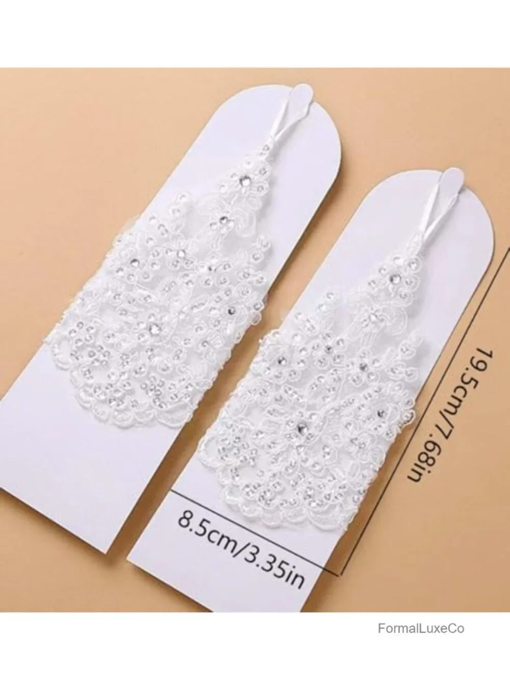 Elegant Rhinestone Lace Fingerless Gloves for Weddings and Parties